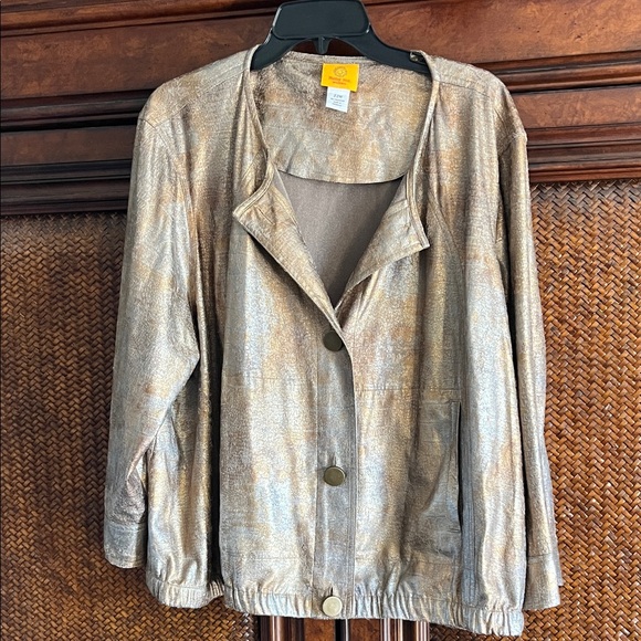 Ruby Rd. Shimmering Gold Blazer - Picture 1 of 6
